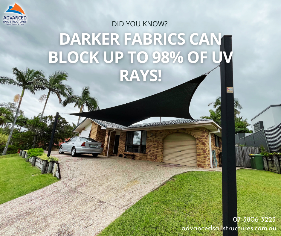 ☀️ Did you know? Darker fabrics can block up to 98% of UV rays! 🛡️🖤 | Advanced Sail Structures Gold Coast